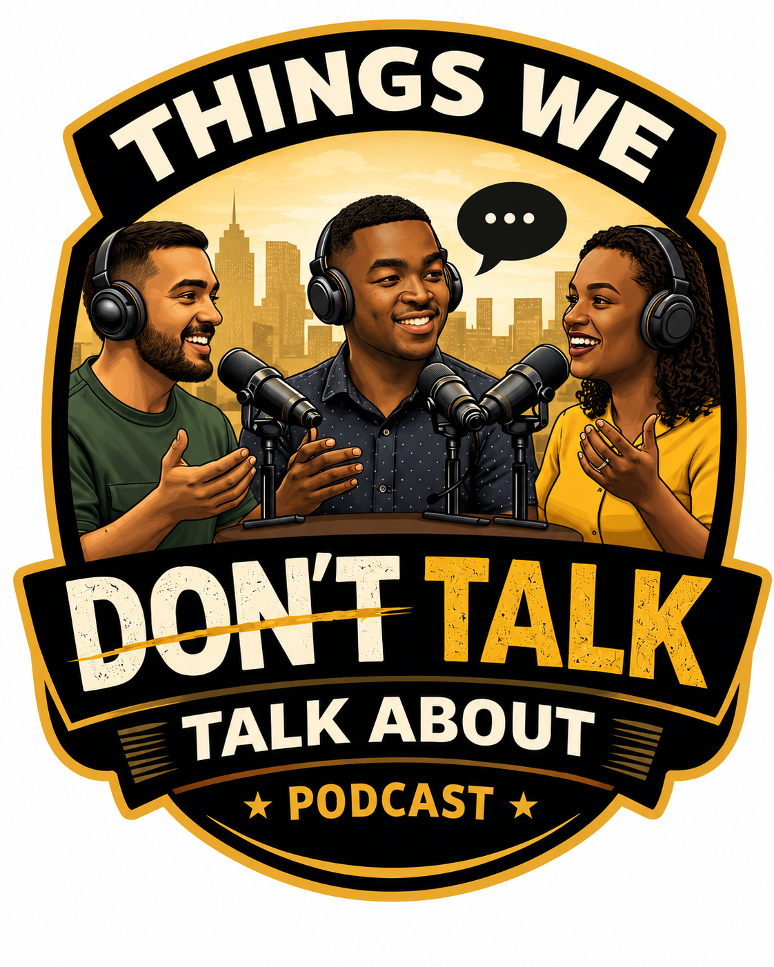 Illustrated Things We Don’t Talk About podcast badge